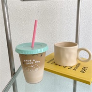 VIVOLILV ชานมชงกาแฟน้ำผลไม้กระบอกน้ำน่ารัก470/700มล. ถ้วยพลาสติกเย็นน่ารักแบบพกพาแก้วแบบมีหลอดหลอดนำ