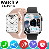 772023 Watch 9 Mini 41MM 45MM Smart Watch Women Blood Glucose Body Temperature BT Call NFC AOD Fiess Men S9 Smartwatch