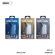 CABLED FAST CHARGING POWERBANK REMAX (RPP-19) 10000MAH CCC