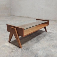 meja tamu minimalis modern kaca table,meja tamu coffe table jati solid