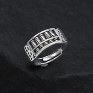 【金牌】S925銀算盤珠珠戒指 男女款寬版開口個性戒指轉運飾品禮物