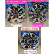 wheel Dop Dop Roda Cover Velg pelek Tutup Pelek Velg Standart Mobil Universal Ukuran Ring 15Inch Chr