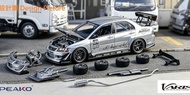 #Peako x PP Model 1:64合金模型！Lancer Evolution EVO IX 9代。新色預售中，金屬銀Metallic Silver。前後包圍+引擎+輪框+尾翼+排氣管均可更换