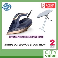 PHILIPS  DST8050/26 STEAM IRON BUNDLED WITH PHILIPS GC221 XXL IRONING BOARD.2 years warranty Safety 