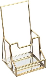 SUMTree Brochure Holder with Business Card Stand A6 Brochure Stand with Business Card Holder Gold Fl