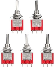 Rocker Toggle Switch, 5PCS MTS-303 Mini Toggle Switch 3PDT 9 Pin3 Position ON-Off-ON, Hand Controlle