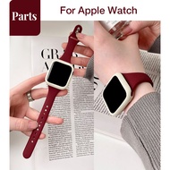 Ladies Small Waist Silicone Strap+Watch Case Set Macaron Color Sports Accessories for Apple Watch SE