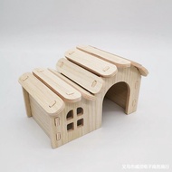 Ayunan hamster, buaian, sarang kecil, rumah kayu padu, sarang tidur hamster, vila hamster emas, beka