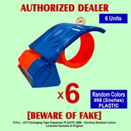 JOY Tape Dispenser Dispensers for Packaging 86 - 3inches PLASTIC Random Color - 6 Pcs