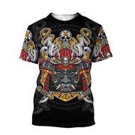 Summer Tattoo 3d Printing Men t-Shirt Buddhism Ghost Casual Short Sleeve Harajuku Unisex o Collar