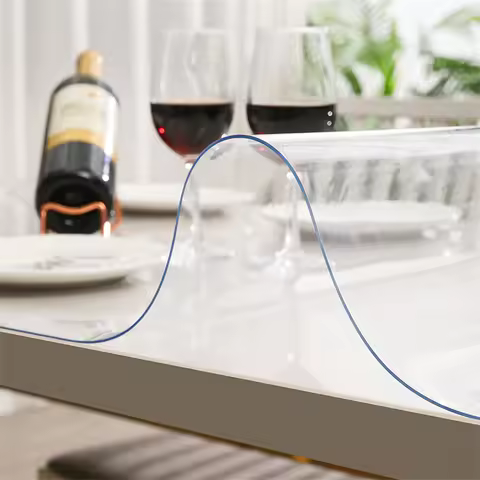 PVC Transparent table cloth cover tablecloth mat for table waterproof rectangle soft glass cloth kit