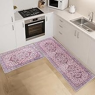Mightree Kitchen Rugs Sets of 2 – Ultra Soft Non-Slip Washable Floor Mats, Waterproof Boho Runner Ru
