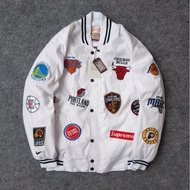 White Chicago Bulls Jacket | Varsiti Chicago Bulls Full TAG