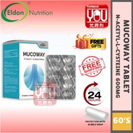 [YOUPHARMACY] Eldon Ascentia Mucoway Tablet (NAC 600Mg) 60's With Free Gift | Reduce Phlegm and Sinu