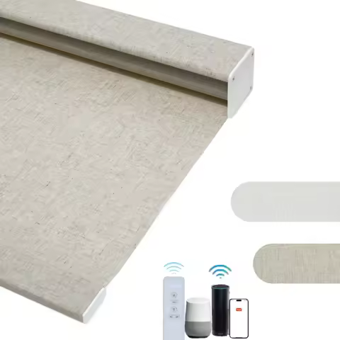 Customizable Shades Texture linen Fabric Siri Homepod To Control Homekit Matter Motor Electric Zebra