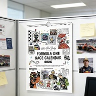 F1 Racing Theme Wall Calendar 2026 Edition For Motorsport Fans Featuring Printing And Durable Matte 