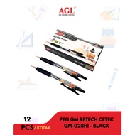 GADJAH MADA - (12pcs) GM RETECH PEN GM PRINT - 028HI - BLACK - Wholesale