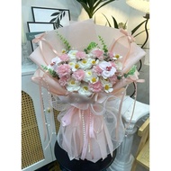 HIGH QUALITY FRAGRANT WAX FLOWER BOUQUET CODE KO2 COMES WITH LIGHTS AND CARD