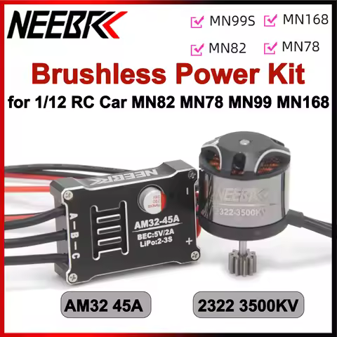 NEWEST AM32 45A Metal Case ESC SM3.0 T Plug 2322 3500KV Brushless Motor for 1/12 RC Car Crawler MN99