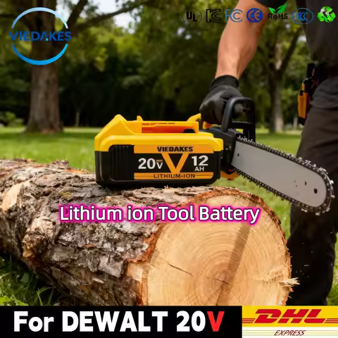 20V 12.0Ah High-Density Battery - Replacement for Dewalt 20V battery DCB205 DCB207, Fits DCF895 DCS5