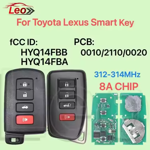 Leo HYQ14FBB/BA312-314MHz 8Achip Smart Remote Key For Toyota Highlander Land Cruiser Cooler Camry le