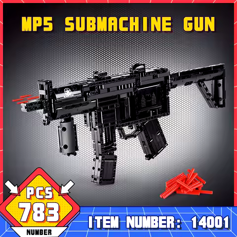 14001 Building Block Gun Series MP5 Submachine Gun Boy Puzzle Assembly Building Block Toys Sustainab