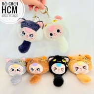 [HÌNH CLIP THẬT] Đồ chơi Móc khoá Gấu bông Mèo chuông đuôi dài bb3 Phụ kiện đeo Balo Túi xách Nhồi b
