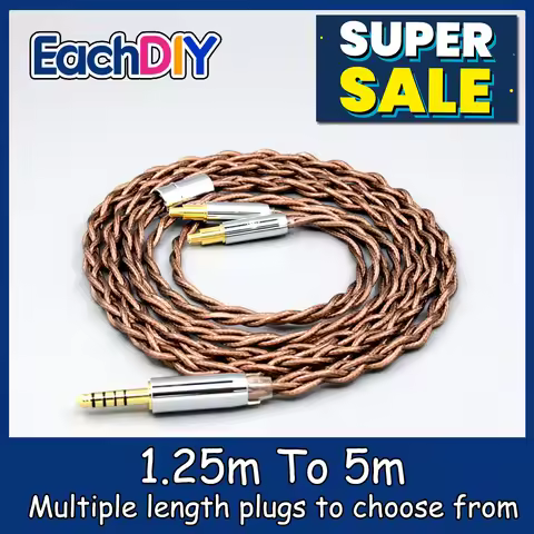 99% 24k Gold 7n Pure Silver Graphene Shield Earphone Cable For Audio Technica ATH-L5000 ATH-AWKT f A