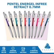 Pentel Energel Infree Retract 0.7mm Gel Pen Smooth Sleek Premium Precise Glide Through Writing with Comfort &amp; Style