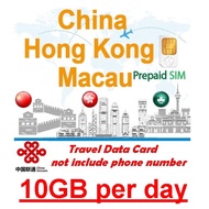 Unicom Travel 10GB per day China Hong Kong Macau Data  Travel Data 5G Online SIM Card