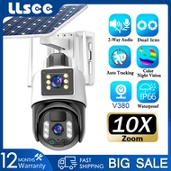 LLSEE v380 Pro 5MP  CCTV Solar Outdoor Camera 360 PTZ 10X Zoom CCTV WIFI Camera Mobile Tracking Bidirectional Call Color Night Vision