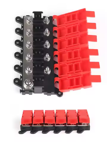 CNSPEED 1 in 5 out MIDI AMI Fuse Holder Power Distribution Module 200A Bolt Fuse Type Power Distribu