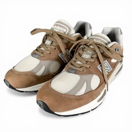 全新未使用 ▲ NEW BALANCE U991TB2 991v2 真皮運動鞋ブラウン/白色 7.5碼 英國製造 男款 附鞋盒