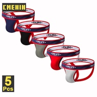CMENIN ORLVS 5Pcs ใหม่ผ้าฝ้ายเซ็กซี่ชุดชั้นในชาย Jockstrap กางเกงสะโพกยก Tanga ผู้ชาย Thongs และ G S