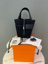 Limited edition Hermes cargo picotin toile Phw 黑色帆布小水桶 brand new full set Hkd 49809