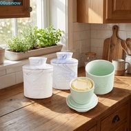 USNOW Round Butter Box, Sealed Keep Fresh Butter Bell Crock, Simple Large Capacity with Lid Ceramic 