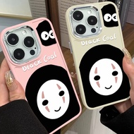 Cute Cartoon Faceless Man Phone Case Compatible for IPhone 11 12 13 Pro 14 15 7 8 Plus SE 2020 XR X/XS Max TPU Soft Casing Metal Lens Protector Large Hole Frame