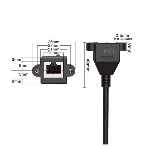 0.3m 0.5m 1m CAT5 CAT6 RJ45 Female to Female UTP Extension Cable Screw Hole 1000Mb/s RJ45 Network Po