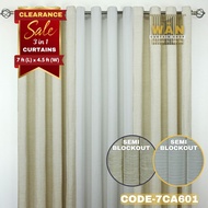 7FT 601-610 SEMI BLOCKOUT RING CURTAIN SOLD PER SET(3PCS)