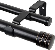 TONIAL1 Inch Double Curtain Rods 140 to 195 Inches, Heavy Duty Decorative Long Drapery Rod for Windo