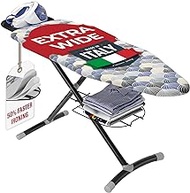 Bartnelli Pro Ironing Board | Italian Crafted, Extra-Wide Full Size Iron Board, Adjustable Height, Reflective Heat Technology for 50% Faster Ironing, Sturdy Arch-T Legs, Sturdy Steam Station Iron Rest