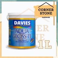 （Ready Stock)❈【Available】Davies Aqua Gloss It (13 COLORS) Odorless Water Based Paint 1 Liter 100% Ac