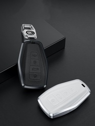 MOOGU Proton X50 X90 S70 Aluminium + Leather Remote Screw-less Car Key Cover Casing with keychain