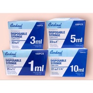 Cardinal Disposable Syringe ( 1cc, 3cc, 5cc, 10cc) sold per box