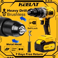 ◈KEELAT Heavy -Duty 13mm Drill 20V Cordless Electric Drill 12  Rotary Hammer Drill Use for Concrete Wood Tool Impact✥