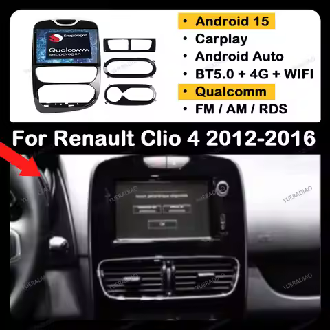 Android 15 Car Radio For Renault Clio 4 BH98 KH98 2012 - 2016 Qualcomm Multimedia Video Player Wirel