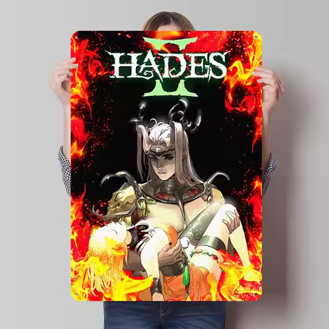Hades II Game Cover Art Tin Plaque Poster Customized Wall Art Retro Vintage Metal Signs for Gamer Be