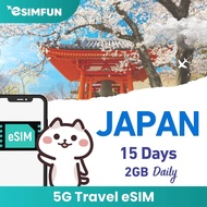 eSIM - ญี่ปุ่น 5G สำหรับการเดินทาง eSIM - 3-15 วัน ข้อมูลไม่จำกัด