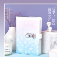 A5 Gradient Color Code Book Fresh Student Diary Code Lock Literary Handbook Thickened Record Book Gi