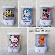 HELLOKITTY 2-TUBE SOAP DISPENSER DORAEMON 2-TUBE SOAP DISPENSER/ KEROPI 2-TUBE SOAP DISPENSER/ MICKE